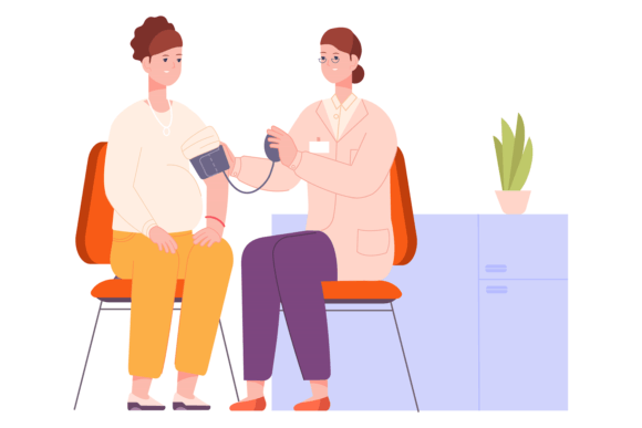 Blood Pressure Measuring of Pregnant Wom Graphics