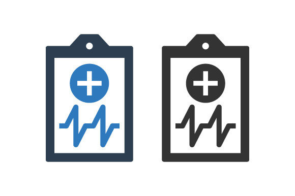 Medical Report Clipboard Icon Heartbeat Graphics & Icons