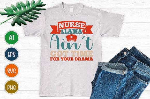 Nurse Llama Graphics for T-Shirt Designs