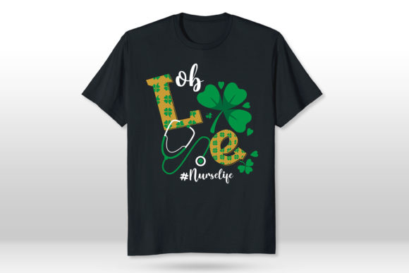 Ob Nurse St Patricks Day Stethoscope Graphics for T-Shirt Designs